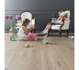 Однополосная паркетная доска Дуб белый брашированный , Material MD