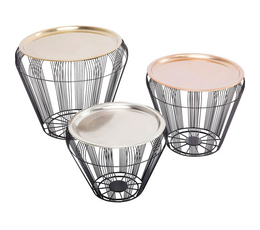 Coffee Table Bora Wire (3/Set)