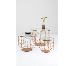 Coffee Table Wire Grid Copper (3/Set)