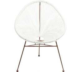 Arm Chair Spaghetti Rosegold White, KARE