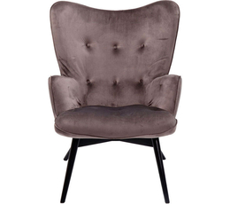 Armchair Black Vicky Velvet Grey, KARE