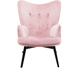 Armchair Black Vicky Velvet Mauve, KARE