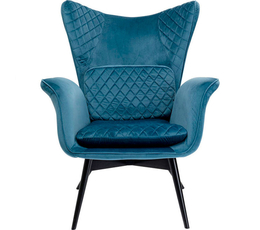 Armchair Tudor Velvet Bluegreen, KARE