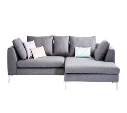 Corner Sofa Gianni Grey Right chrome KARE photo