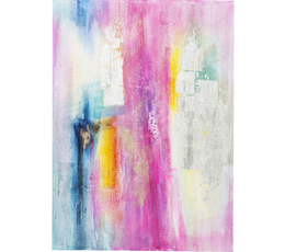 Oil Painting Abstract Pink-Silver