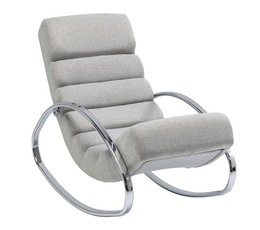 Rocking Chair Manhattan Fabric Grey Beige