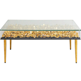 Coffee Table Gold Flowers