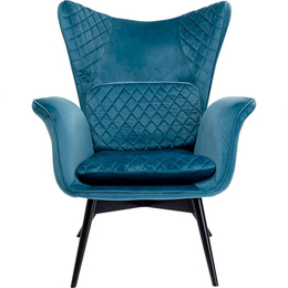 Armchair Tudor Velvet Bluegreen, KARE