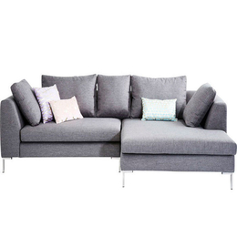 Corner Sofa Gianni Grey Right chrome KARE photo