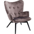 Armchair Black Vicky Velvet Grey, KARE