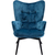 Armchair Black Vicky Velvet Bluegreen, KARE