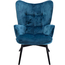 Armchair Black Vicky Velvet Bluegreen, KARE